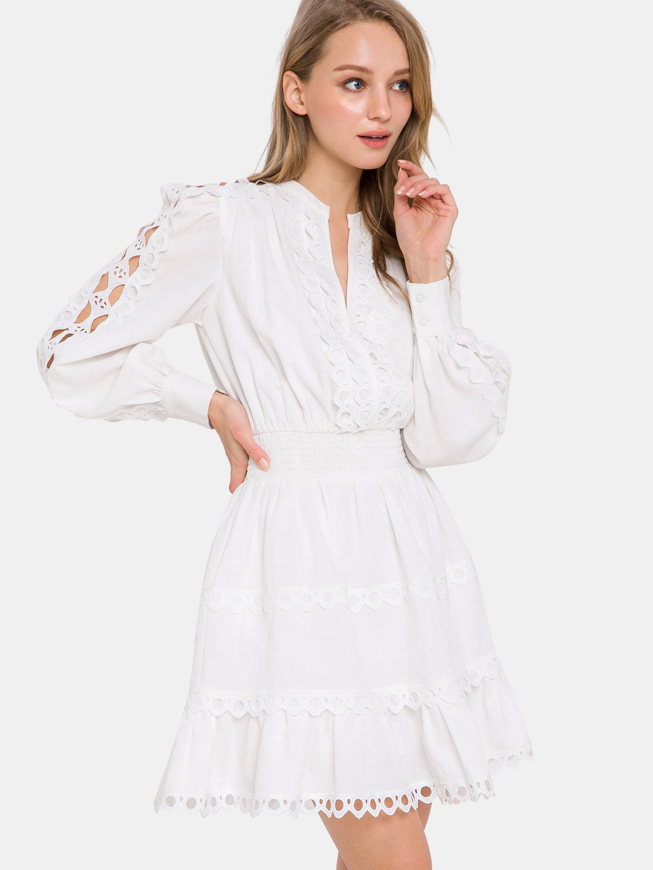 endless rose white lace dress