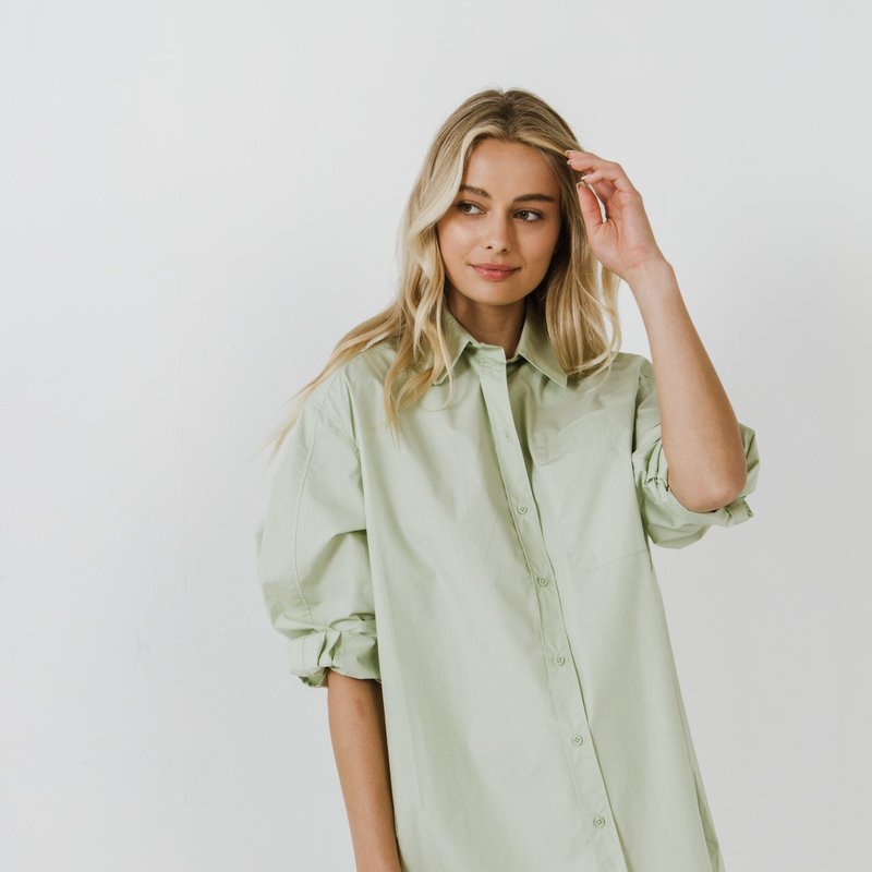 English Factory Classic Collared Dress Shirt In Pistachio
