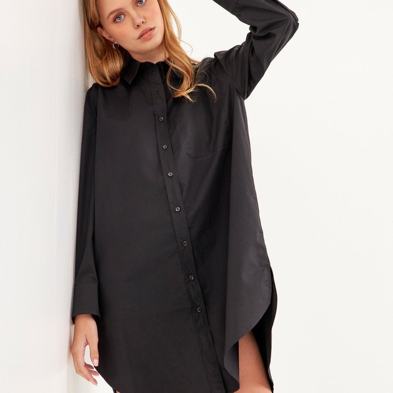 English Factory Classic Collared Dress Shirt In Black