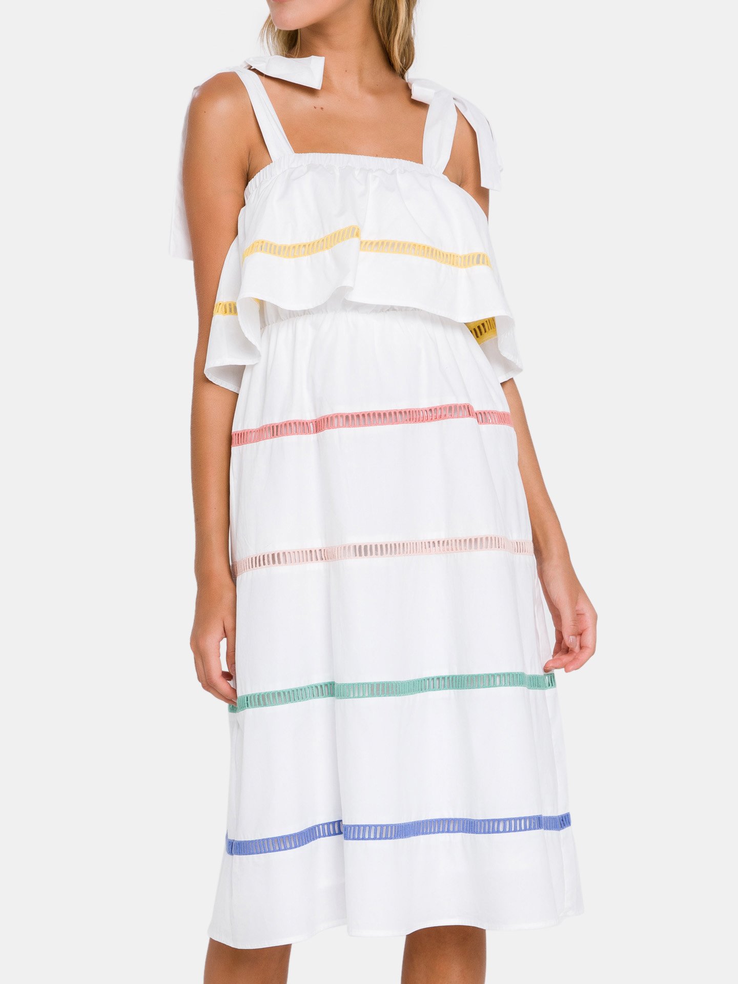 english factory colorblock midi dress