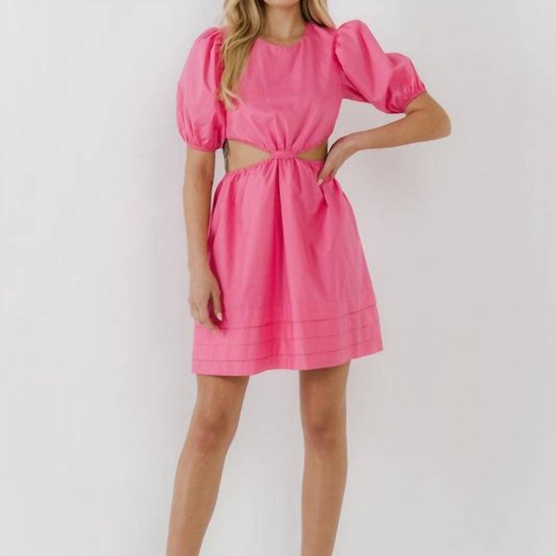 Shop English Factory Cut-out Detail Mini Dress In Pink