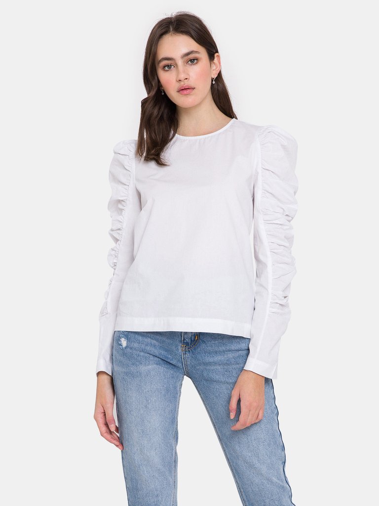 English Factory Gathered Puff Sleeve Top | Verishop