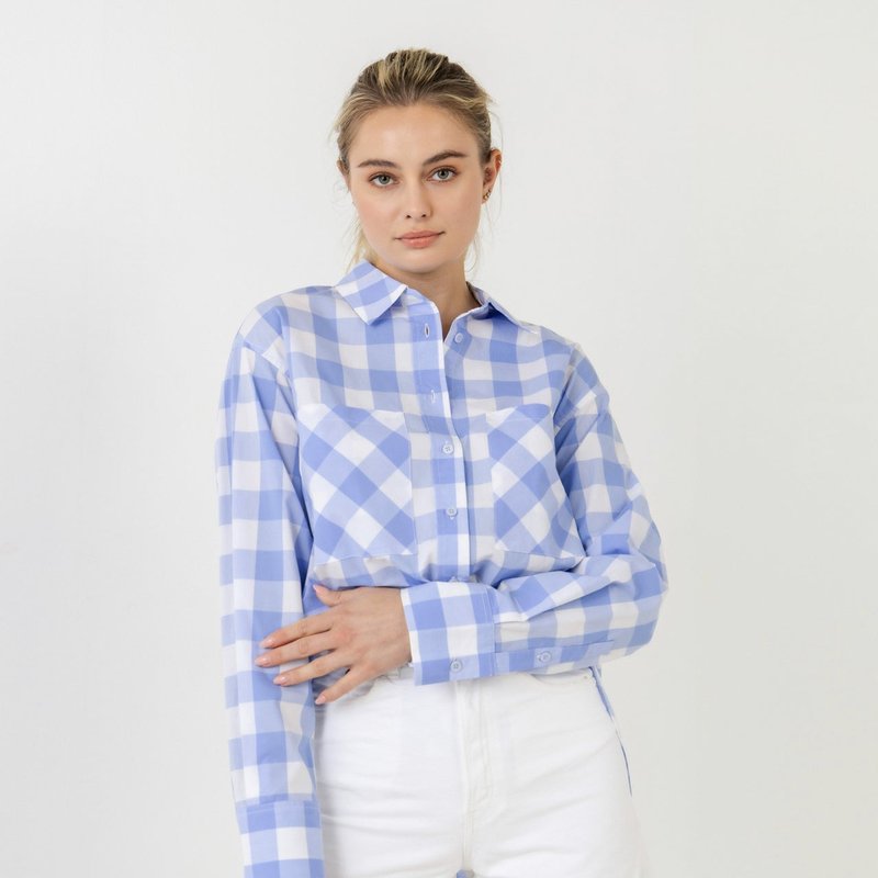 English Factory Gingham Checked Shirts In White/blue