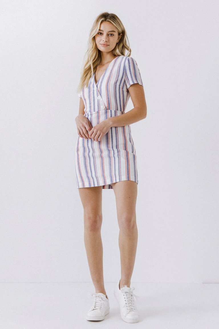 Linen Mini Dress - Multi