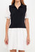 Mixed Media Mini Dress - Black/Ivory