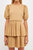 Pleated Tiered Mini Dress - Camel