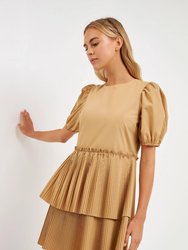 Pleated Tiered Mini Dress