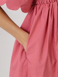 Scallop Detail Midi Dress