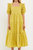 Square Neck Ruffle Smocked Detail Midi Dress - Lime