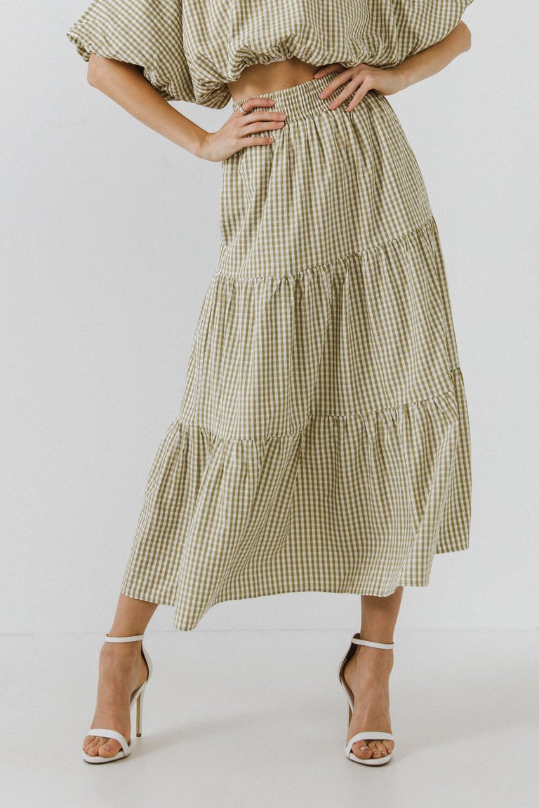 Tiered Maxi Skirt - Olive