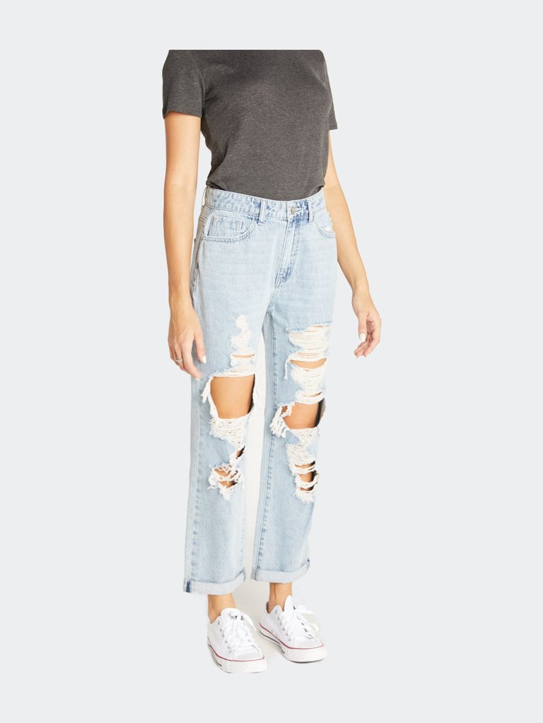 ‘90s Vintage Relaxed Mom Jeans with Rolled Cuff