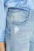 Super High Rise Boyfriend Jeans With Cuffed Hem - Light Blue