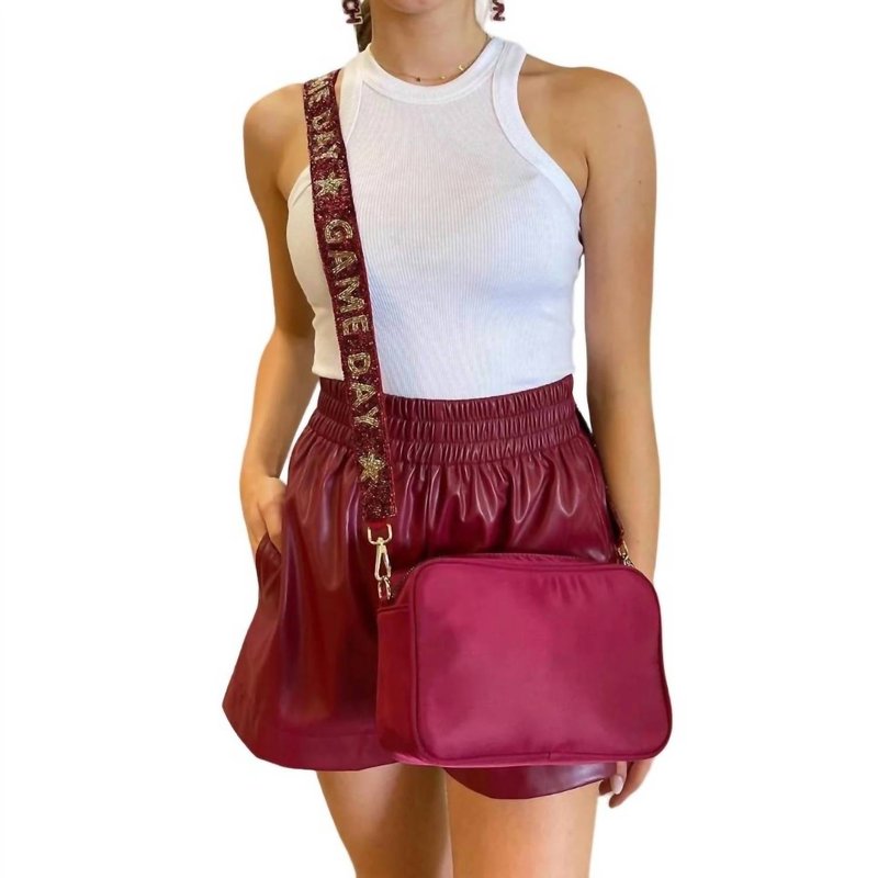 Shop Entro Faux Leather Shorts In Red