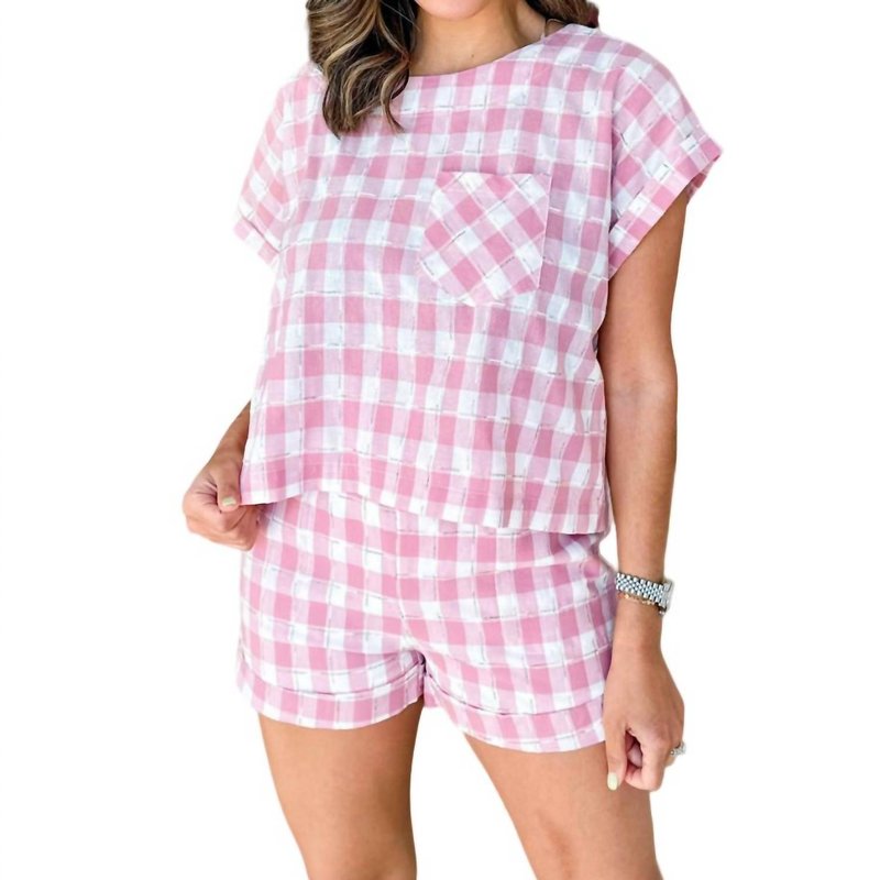 Shop Entro Gingham Shirt In Pink