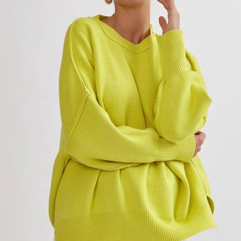 Shop Entro Oversized Drop Shoulder Sweater In Green