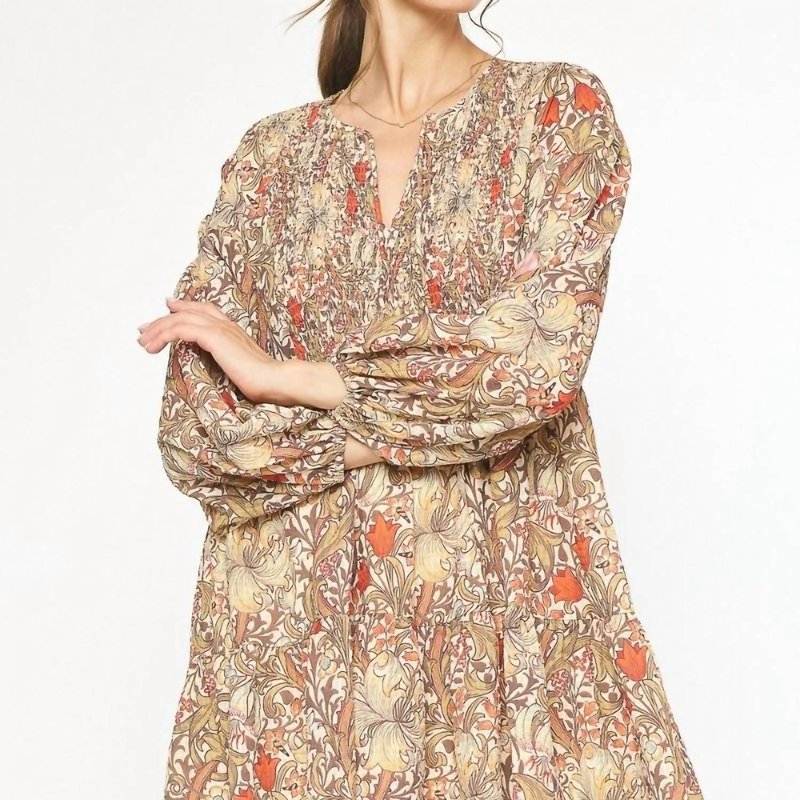 Shop Entro Paisley Floral Dress In Brown
