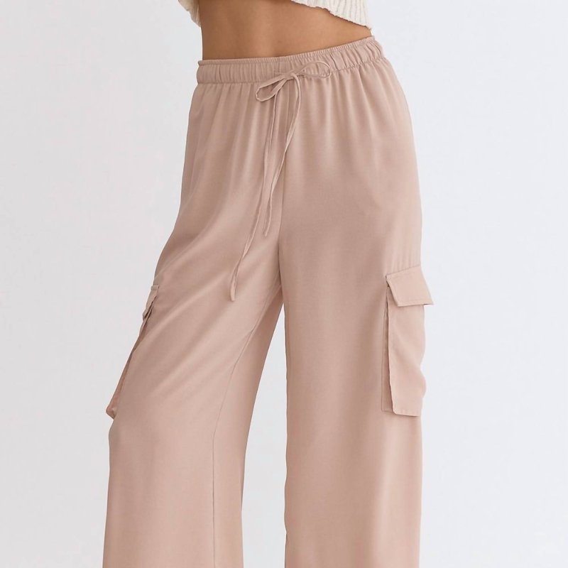 Shop Entro Women's Wide Leg Cargo Pants In Brown