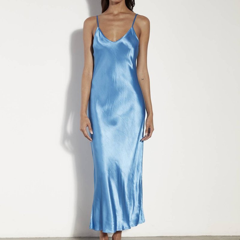 Shop Enza Costa Bias Cut Slip Dress In Blue