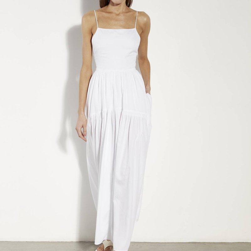 Shop Enza Costa Open Back Tiered Dress In White