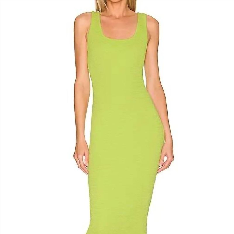 Shop Enza Costa Puckered Knit Dress In Lime In Green