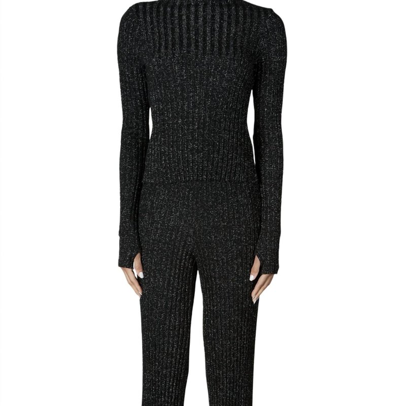 Shop Enza Costa Rib Turtleneck Sweater In Black