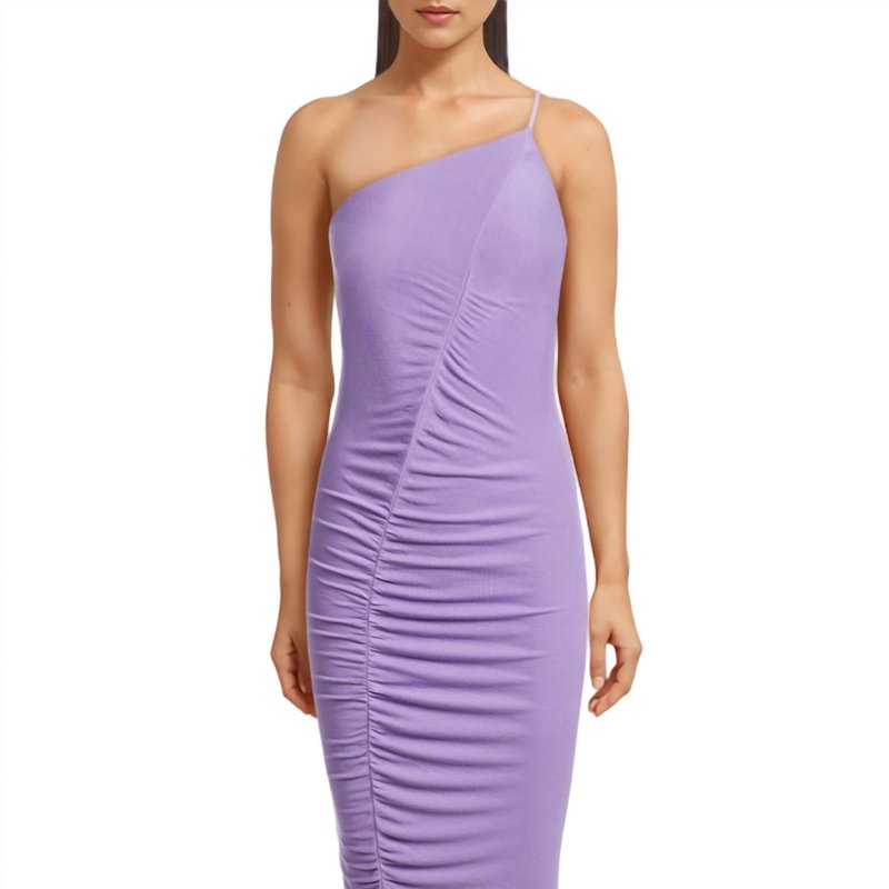 Shop Enza Costa Silk Knit One Shoulder Dress In Purple