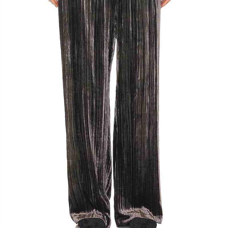 Shop Enza Costa Textured Velvet Easy Pant In Brown