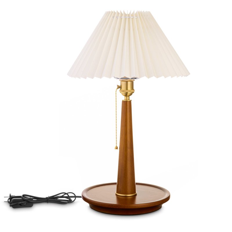 Shop Ep Light Walnut Table Lamp With Empire Lamp Shade