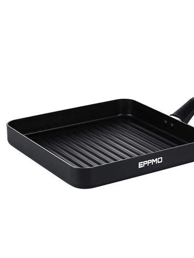 EPPMO 10.5 in. Hard-Anodized Aluminum Nonstick Grill Pan In Black product