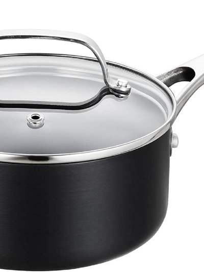 EPPMO 1.5 qt. Hard-Anodized Aluminum Nonstick Sauce Pan In Black With Lid product