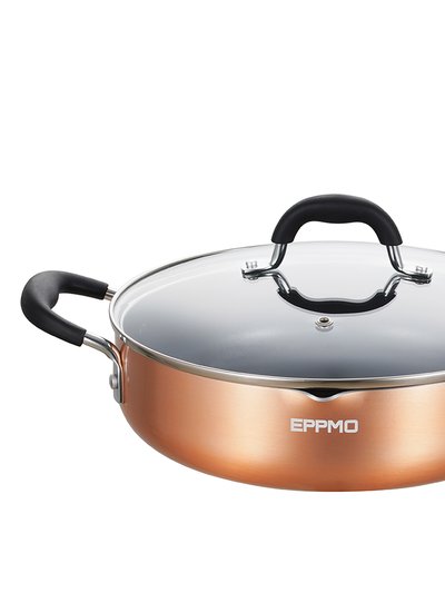 EPPMO 7.5 in. Copper Aluminum Nonstick Saute Pan in Copper with Lid product