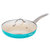 Ceramic Aluminum Nonstick Frying Pan In Blue With Lid - Blue