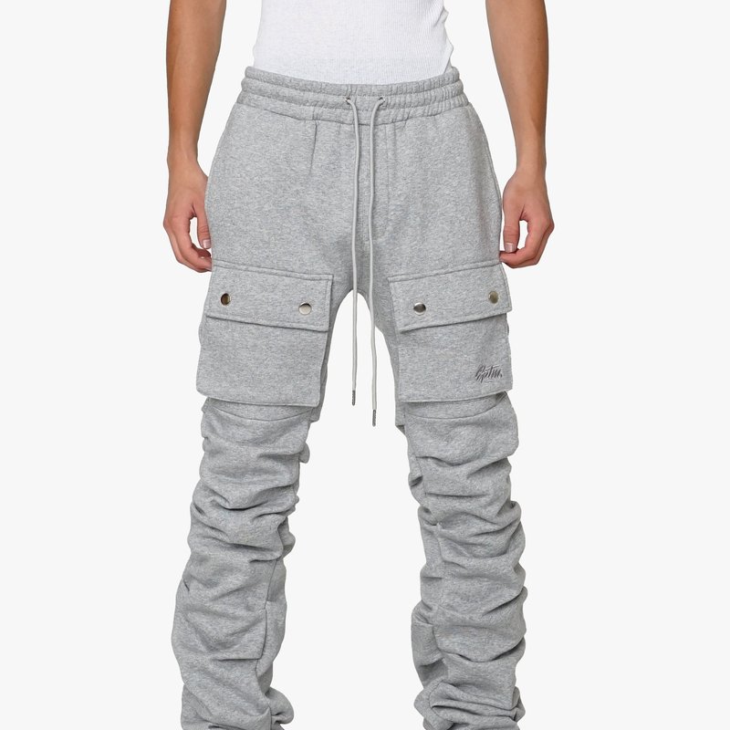Eptm Stacked Cargo Sweatpants In Grey