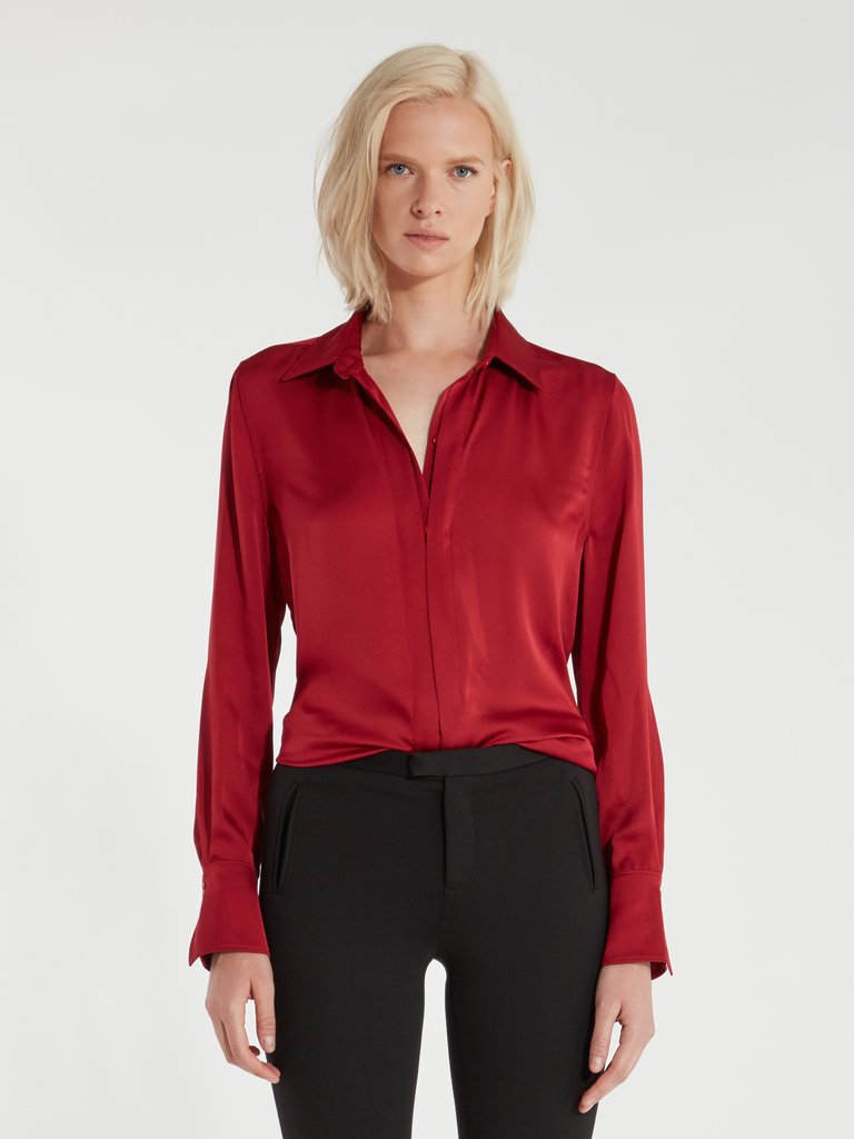 Rene Long Sleeve Button Up Top - Riored