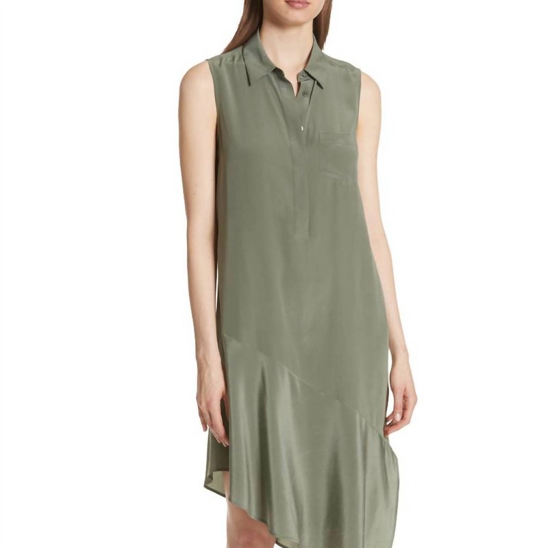 Shop Equipment Tira Silk Asymmetrical Dress In Green