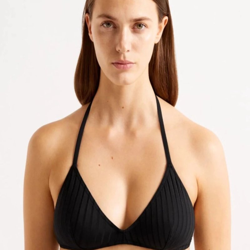 Eres Women's Curacao Rib-knit Halter Bikini Top In Black