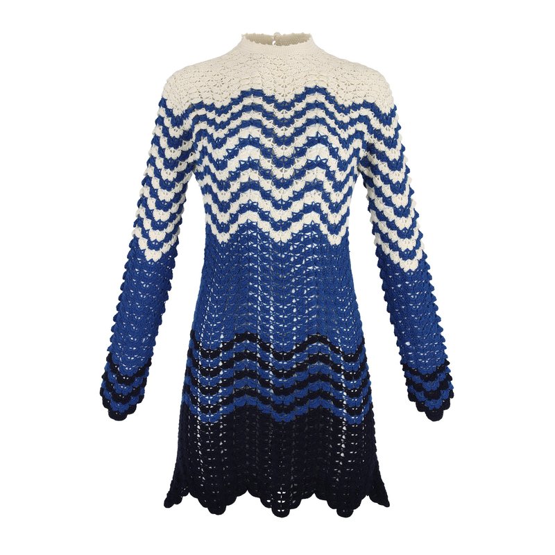 Shop Escvdo Victoria Mini Dress In Blue
