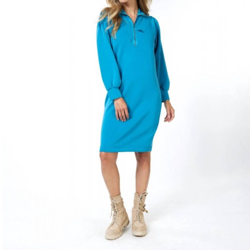 Shop Esqualo Zipper Modal Dress In Blue