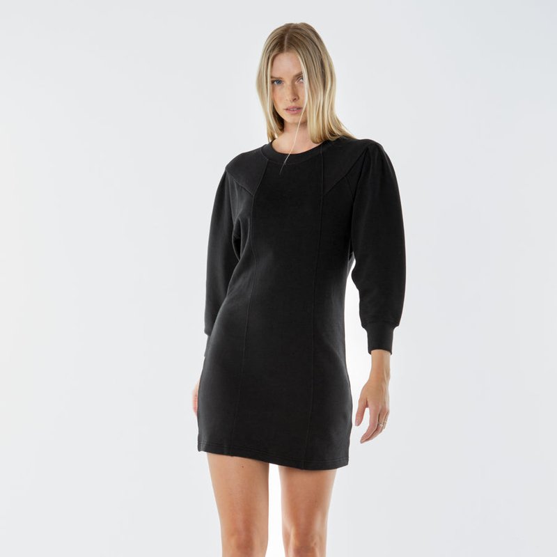 Shop Etica Camila Pleated Knit Dress In Black