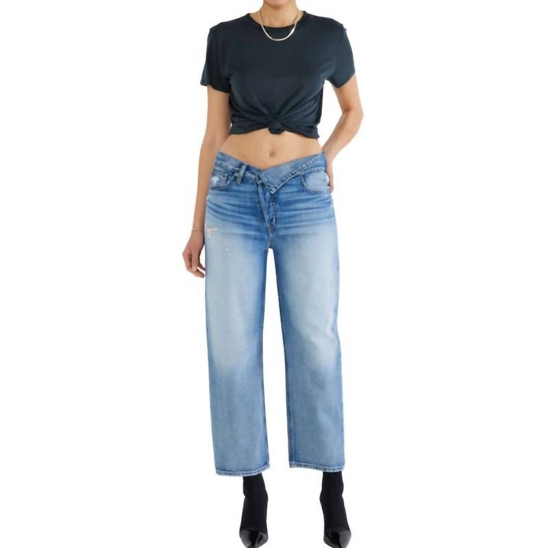 Shop Etica Neli Crossover Crop Jeans In Blue