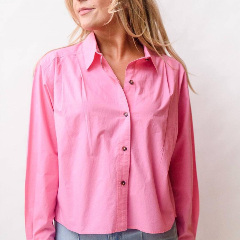 Shop Etica Oceane Pleated Shirt In Pink