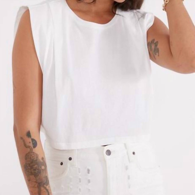 Shop Etica Pleated Muscle Tee In White