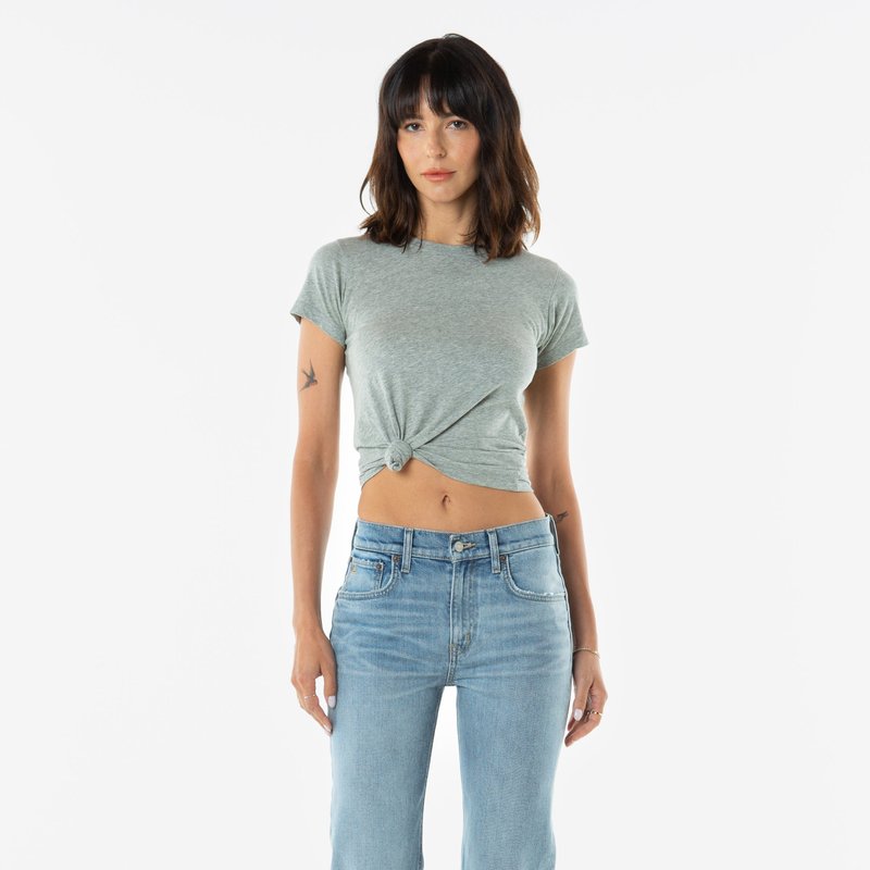 Etica Rae Mid Rise Crop Jeans In Blue