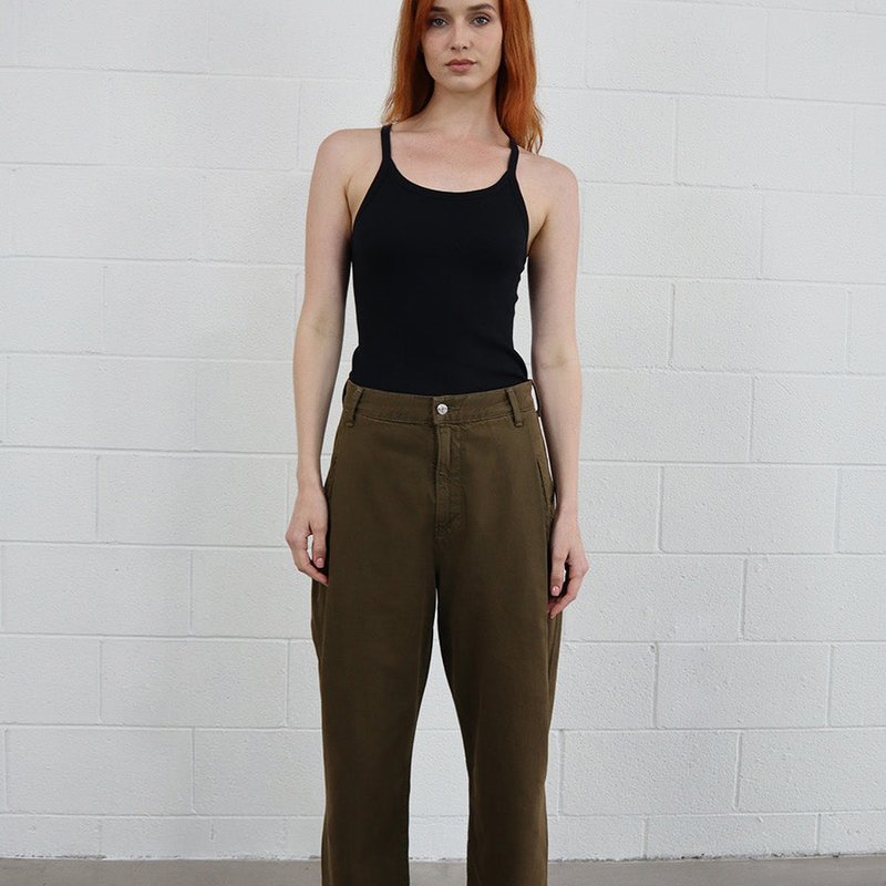 Etica Rose Relaxed Pleat Pant In Brown
