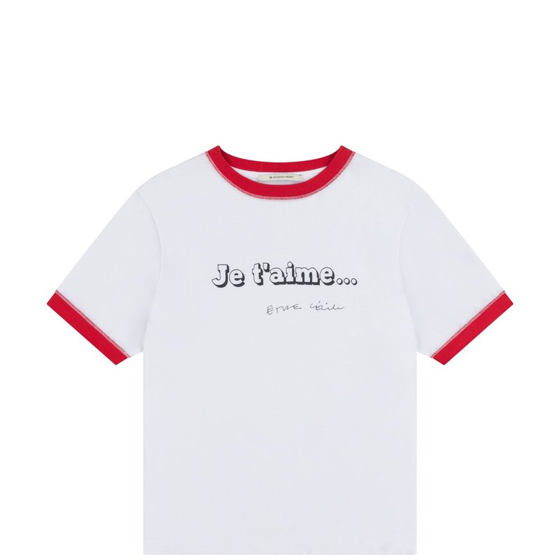Etre Cecile Je T'aime  Ringer T-shirt In White