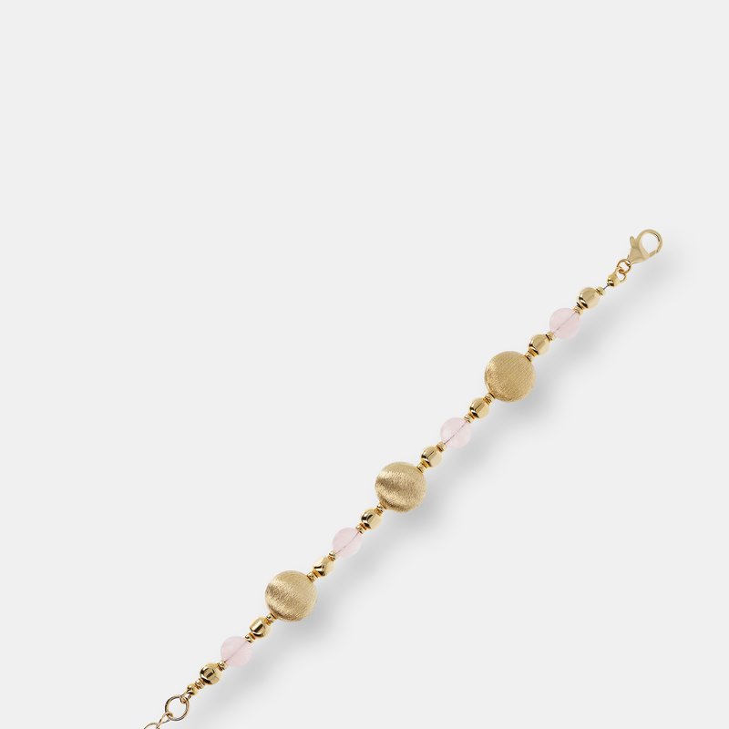 Shop Etrusca Gioielli 18kt Gold Plated Bracelet With Quartz In Yellow