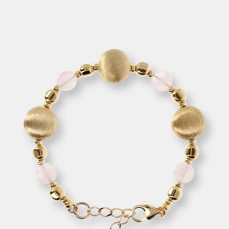 Etrusca Gioielli 18kt Gold Plated Bracelet With Quartz In Yellow