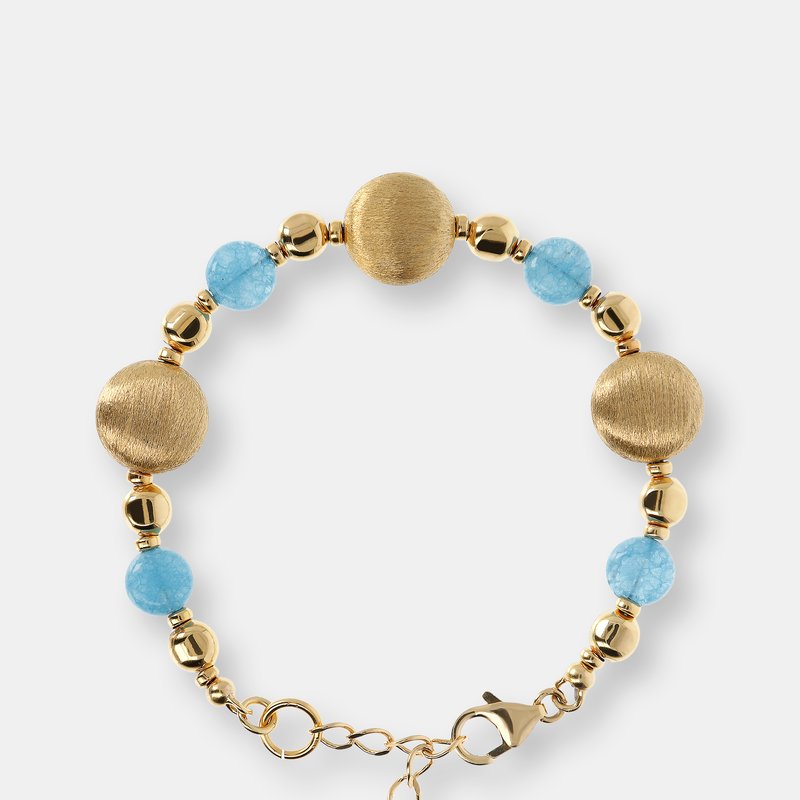 Etrusca Gioielli 18kt Gold Plated Bracelet With Quartz In Blue