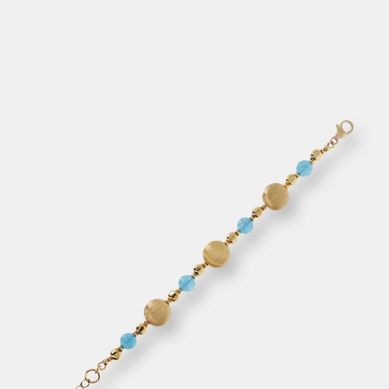 Shop Etrusca Gioielli 18kt Gold Plated Bracelet With Quartz In Blue