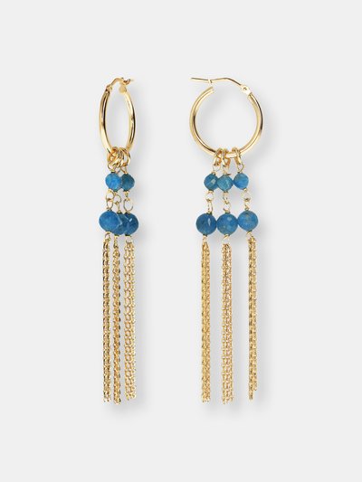Etrusca Gioielli 18KT Gold Plated Drop Earrings With Genuine Stone - Apatite product